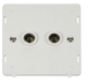 Scolmore SIN066PW - Twin Coaxial Socket Insert - White Definity Scolmore - Sparks Warehouse