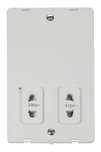 Scolmore SIN100PW - 115V/230V Dual Voltage Shaver Socket Outlet Insert - White Definity Scolmore - Sparks Warehouse