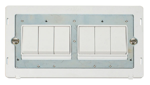 Scolmore SIN105PW - 10AX 6 Gang (2 x 3) 2 Way Switch Insert - White Definity Scolmore - Sparks Warehouse
