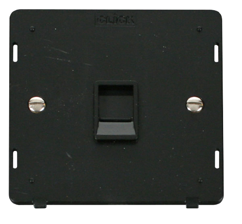 Scolmore SIN115BK - Single RJ11 Socket Outlet Insert - Black Definity Scolmore - Sparks Warehouse