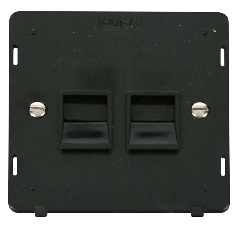 Scolmore SIN121BK - Twin Telephone Socket - Master Insert - Black Definity Scolmore - Sparks Warehouse
