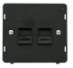 Scolmore SIN121BK - Twin Telephone Socket - Master Insert - Black Definity Scolmore - Sparks Warehouse
