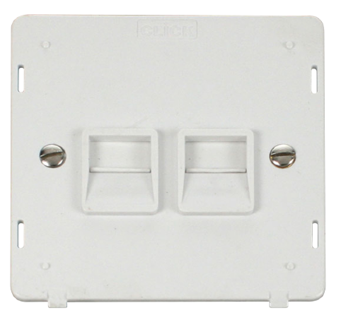 Scolmore SIN121PW - Twin Telephone Socket - Master Insert - White Definity Scolmore - Sparks Warehouse