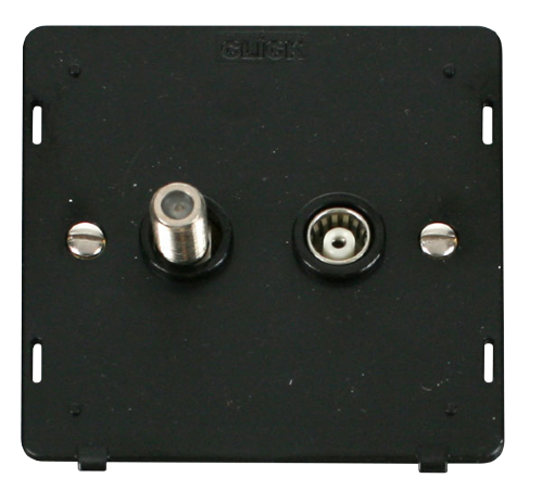 Scolmore SIN157BK - Satellite + Isolated Coaxial Socket Insert - Black Definity Scolmore - Sparks Warehouse