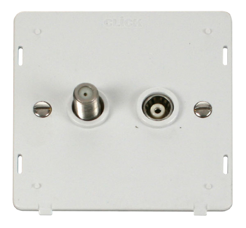 Scolmore SIN157PW - Satellite + Isolated Coaxial Socket Insert - White Definity Scolmore - Sparks Warehouse