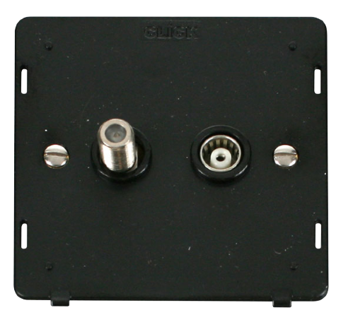 Scolmore SIN170BK - Satellite + Coaxial Socket Insert - Black Definity Scolmore - Sparks Warehouse