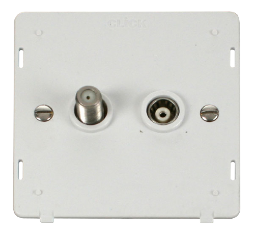 Scolmore SIN170PW - Satellite + Coaxial Socket Insert - White Definity Scolmore - Sparks Warehouse