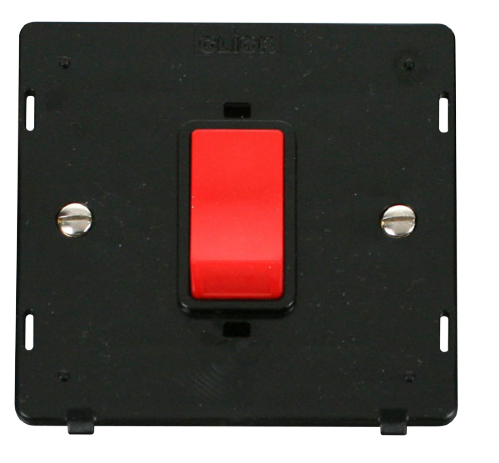 Scolmore SIN200BK - 45A 1 Gang Plate DP Switch Insert - Black Definity Scolmore - Sparks Warehouse