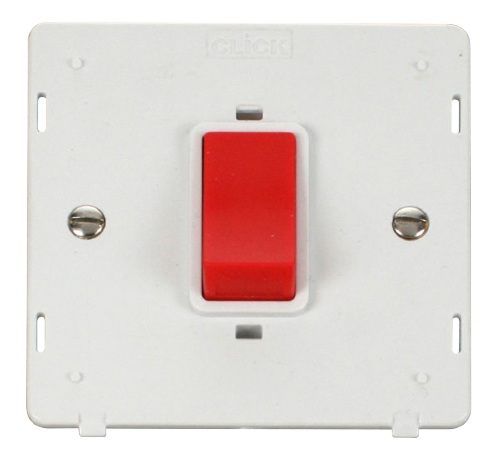 Scolmore SIN200PW - 45A 1 Gang Plate DP Switch Insert - White Definity Scolmore - Sparks Warehouse