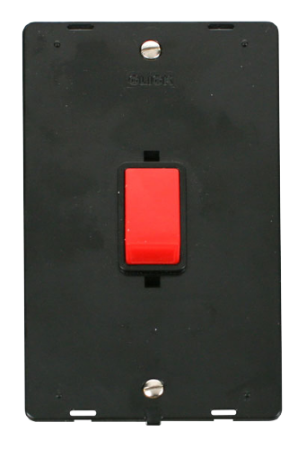 Scolmore SIN202BK - 45A 2 Gang Plate DP Switch Insert - Black Definity Scolmore - Sparks Warehouse