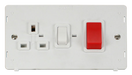 Scolmore SIN204PW - 45A DP Switch & 13A DP Switched Socket Insert - White Definity Scolmore - Sparks Warehouse