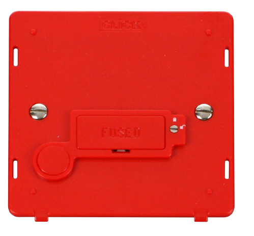 Scolmore SIN249RD - 3A Fused Connection Unit With Flex Outlet (Lockable) Insert - Red Definity Scolmore - Sparks Warehouse