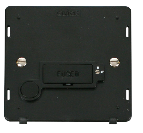 Scolmore SIN250BK - 13A Fused Connection Unit With Flex Outlet (Lockable) Insert - Black Definity Scolmore - Sparks Warehouse