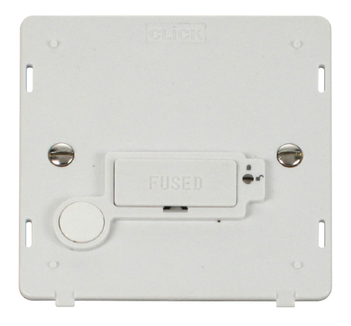 Scolmore SIN250PW - 13A Fused Connection Unit With Flex Outlet  (Lockable) Insert - White Definity Scolmore - Sparks Warehouse