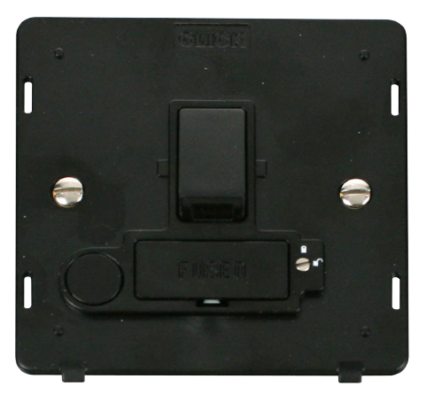 Scolmore SIN251BK - 13A Fused Switched Conn. Unit With Flex Outlet (Lockable) Insert - Black Definity Scolmore - Sparks Warehouse