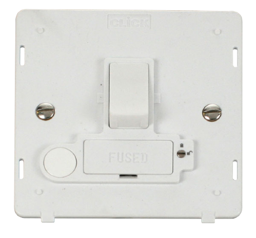 Scolmore SIN251PW - 13A Fused Switched Conn. Unit With Flex Outlet (Lockable) Insert - White Definity Scolmore - Sparks Warehouse