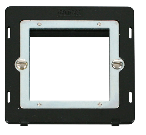 Scolmore SIN311BK - 1 Gang Plate Twin Media Module Insert - Black Definity Scolmore - Sparks Warehouse