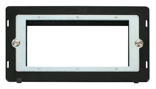 Scolmore SIN312BK - 2 Gang Plate Quad Media Module Insert - Black Definity Scolmore - Sparks Warehouse