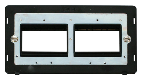 Scolmore SIN406BK - 2 Gang Plate (2 x 3) Aperture Insert - Black Definity Scolmore - Sparks Warehouse