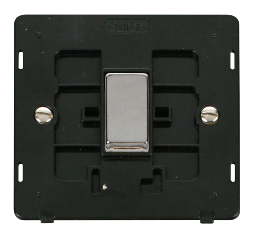 Scolmore SIN411BKCH - INGOT 10AX 1 Gang 2 Way Switch Insert - Black / Chrome Definity Scolmore - Sparks Warehouse