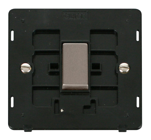 Scolmore SIN411BKSS - INGOT 10AX 1 Gang 2 Way Switch Insert - Black / Stainless Steel Definity Scolmore - Sparks Warehouse