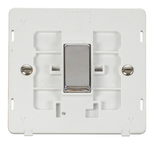 Scolmore SIN411PWCH - INGOT 10AX 1 Gang 2 Way Switch Insert - White / Chrome Definity Scolmore - Sparks Warehouse