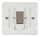 Scolmore SIN411PWSS - INGOT 10AX 1 Gang 2 Way Switch Insert - White / Stainless Steel Definity Scolmore - Sparks Warehouse