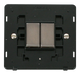 Scolmore SIN412BKSS - INGOT 10AX 2 Gang 2 Way Switch Insert - Black / Stainless Steel Definity Scolmore - Sparks Warehouse