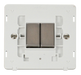 Scolmore SIN412PWSS - INGOT 10AX 2 Gang 2 Way Switch Insert - White / Stainless Steel Definity Scolmore - Sparks Warehouse