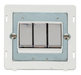 Scolmore SIN413PWCH - INGOT 10AX 3 Gang 2 Way Switch Insert - White / Chrome Definity Scolmore - Sparks Warehouse