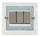 Scolmore SIN413PWSS - INGOT 10AX 3 Gang 2 Way Switch Insert - White / Stainless Steel Definity Scolmore - Sparks Warehouse