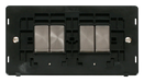Scolmore SIN414BKBS - INGOT 10AX 4 Gang 2 Way Switch Insert - Black / Brushed Stainless Definity Scolmore - Sparks Warehouse