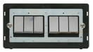 Scolmore SIN416BKCH - INGOT 10AX 6 Gang 2 Way Switch Insert - Black  / Chrome Definity Scolmore - Sparks Warehouse