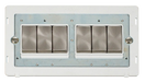 Scolmore SIN416PWBS - INGOT 10AX 6 Gang 2 Way Switch Insert - White / Brushed Stainless Definity Scolmore - Sparks Warehouse