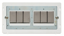 Scolmore SIN416PWSS - INGOT 10AX 6 Gang 2 Way Switch Insert - White / Stainless Steel Definity Scolmore - Sparks Warehouse
