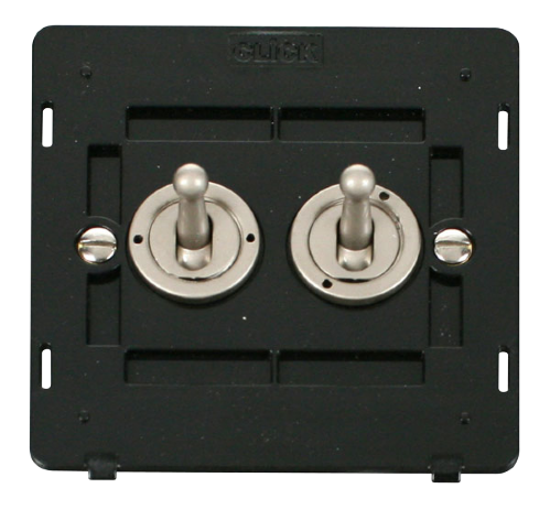 Scolmore SIN422PN - 10AX 2 Gang 2 Way Toggle Switch Insert - Pearl Nickel Definity Scolmore - Sparks Warehouse