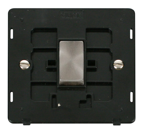 Scolmore SIN425BKBS - INGOT 10AX 1 Gang Intermediate Switch Insert - Black / Brushed Stainless Definity Scolmore - Sparks Warehouse