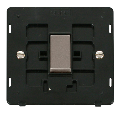 Scolmore SIN425BKSS - INGOT 10AX 1 Gang Intermediate Switch Insert - Black / Stainless Steel Definity Scolmore - Sparks Warehouse