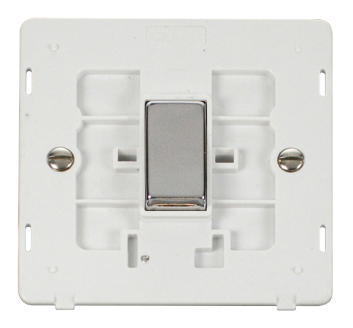 Scolmore SIN425PWCH - INGOT 10AX 1 Gang Intermediate Switch Insert - White / Chrome Definity Scolmore - Sparks Warehouse