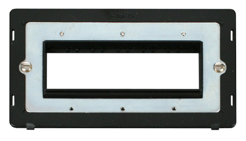 Scolmore SIN426BK - 2 Gang Plate 6 In-Line Aperture Insert - Black Definity Scolmore - Sparks Warehouse