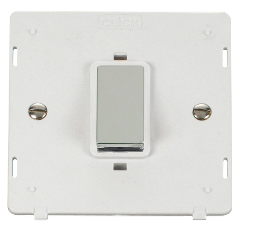 Scolmore SIN500PWCH - INGOT 45A 1 Gang Plate DP Switch Insert - White Definity Scolmore - Sparks Warehouse