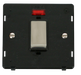 Scolmore SIN501BKSS - INGOT 45A 1 Gang Plate DP Switch With Neon Insert - Black Definity Scolmore - Sparks Warehouse