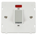 Scolmore SIN501PWCH - INGOT 45A 1 Gang Plate DP Switch With Neon Insert - White Definity Scolmore - Sparks Warehouse