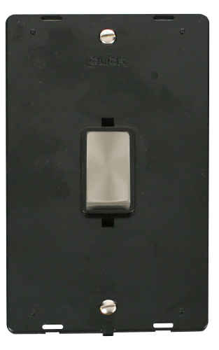 Scolmore SIN502BKBS - INGOT 45A 2 Gang Plate DP Switch Insert - Black Definity Scolmore - Sparks Warehouse