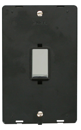 Scolmore SIN502BKCH - INGOT 45A 2 Gang Plate DP Switch Insert - Black Definity Scolmore - Sparks Warehouse