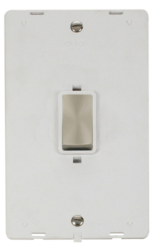Scolmore SIN502PWBS - INGOT 45A 2 Gang Plate DP Switch Insert - White Definity Scolmore - Sparks Warehouse