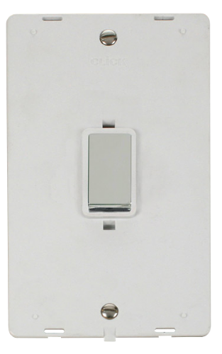Scolmore SIN502PWCH - INGOT 45A 2 Gang Plate DP Switch Insert - White Definity Scolmore - Sparks Warehouse