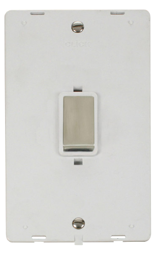 Scolmore SIN502PWSS - INGOT 45A 2 Gang Plate DP Switch Insert - White Definity Scolmore - Sparks Warehouse