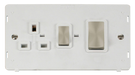 Scolmore SIN504PWBS - INGOT 45A DP Switch 13A DP Switched Socket Insert - White Definity Scolmore - Sparks Warehouse