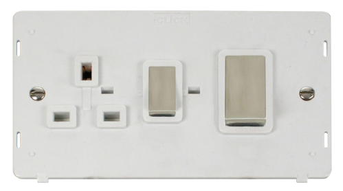 Scolmore SIN504PWSS - INGOT 45A DP Switch 13A DP Switched Socket Insert - White Definity Scolmore - Sparks Warehouse